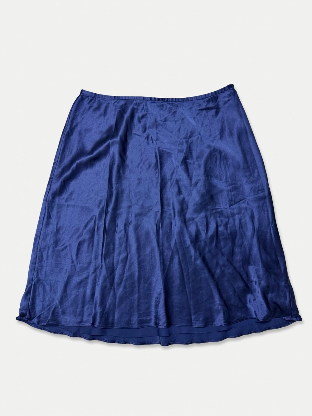 Lauren Ralph Lauren Blue 100% Silk Knee Length A-Line Skirt Size 12